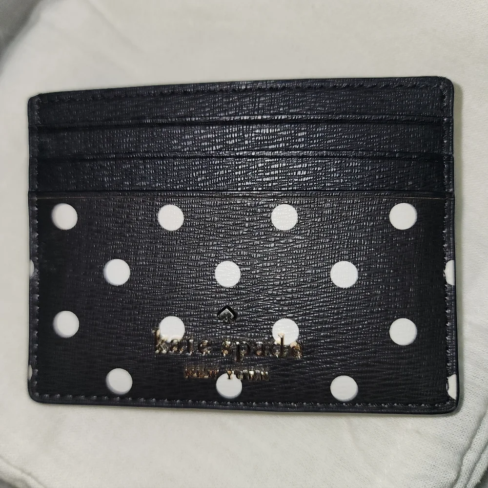 Kate Spade New York Minnie Mouse BOW Polkadots Disney Card Holder Leather Wallet